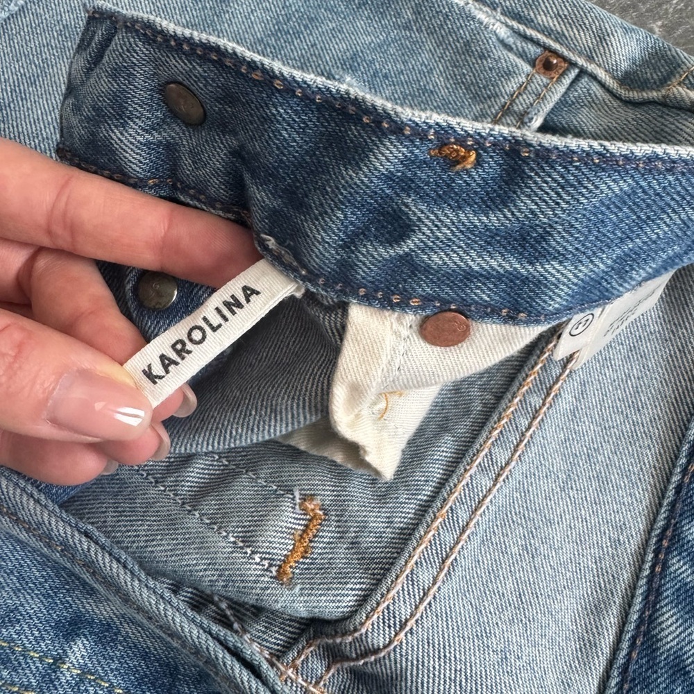 GRLFRND Karolina Distressed Denim Jean - Size 27 - EUC - Light Wash - Picture 6 of 10